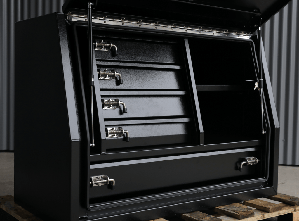 1200mm 5drawer gullwing toolbox black 02-min