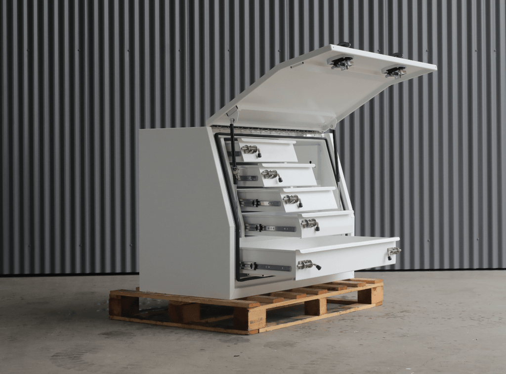 1200mm 5drawer gullwing toolbox white 01-min