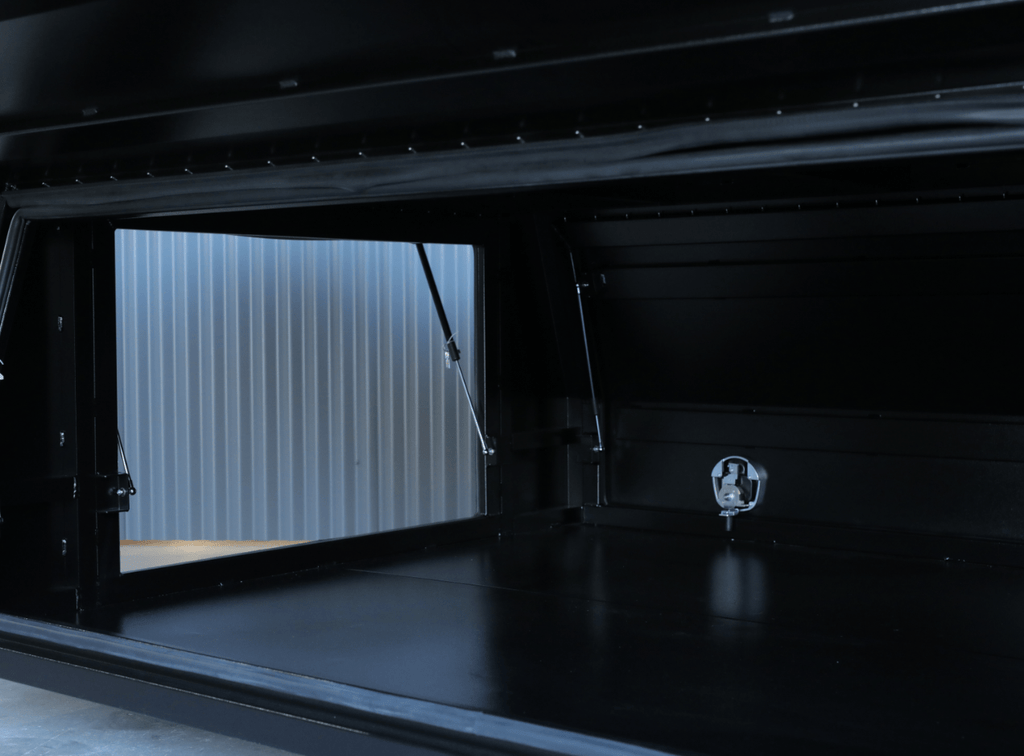 Get premium vehicle storage solutions from australian performance boxes with this 2100mm 3 door black gullwing canopy—engineered for australian needs.