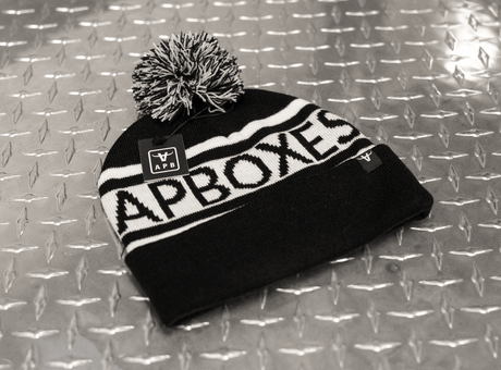 Black and white beanie, branded Ute Canopies merchandise