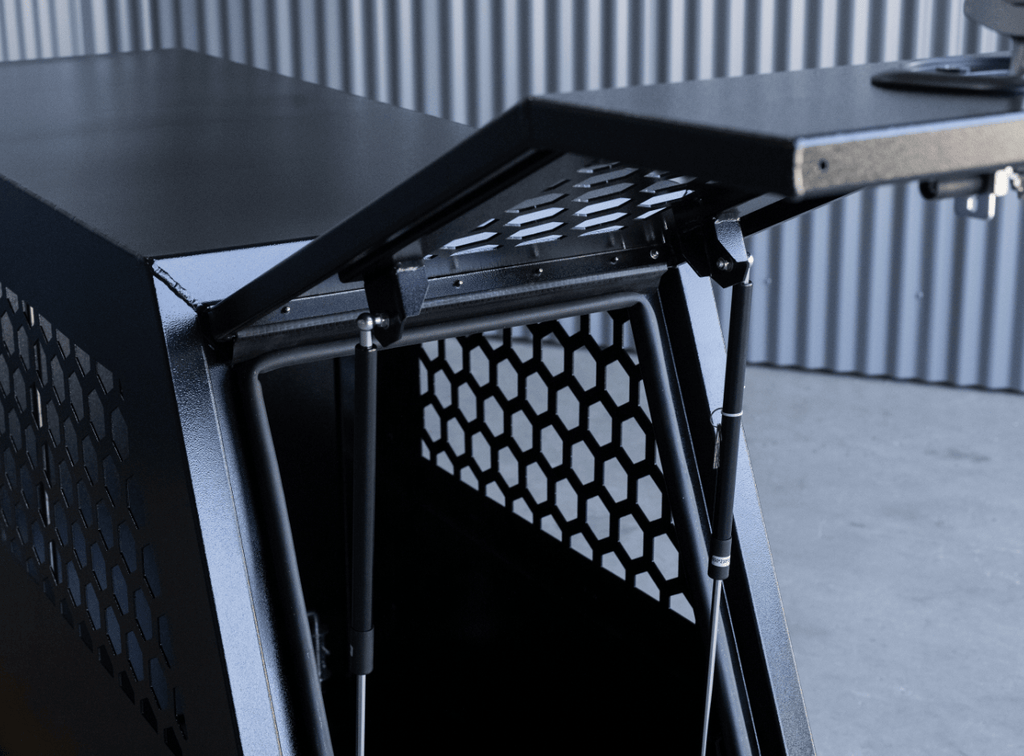 Xl series 600mm dog box designed for ute canopies in black finish